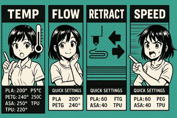 Slicer-Basics für Einsteiger: Temperatur, Flow, Retraction &amp; Speed erklärt