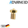 Advanc3D V6 Style Dyse af messing CuZn37 i 0,4 mm til 1,75 mm filament