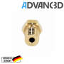 Advanc3D V6-tyylinen suutin messinki&auml; CuZn37 0.4mm 1.75mm filamentille.