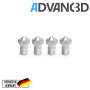 Advanc3D V6-tyylinen suutin ruostumattomasta teräksestä X 8 CrNiS 18 9 0,4 mm:n sisällä 1,75 mm:n filamentille