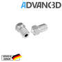 Advanc3D V6-tyylinen suutin ruostumattomasta teräksestä X 8 CrNiS 18 9 0,4 mm:n sisällä 1,75 mm:n filamentille