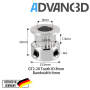 Advanc3D Pully GT2 Riemenscheibe für 3D Drucker 20T 8mm Welle seite