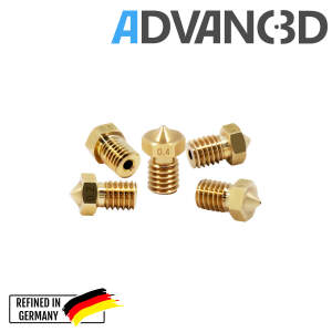 Advanc3D V6 Style Nozzle aus Messing CuZn37 in 0.2mm für 1.75mm Filament seite