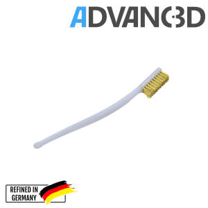 Advanc3D Sturdy cleaning brush for 3D printer hotends with gentle brass bristles.