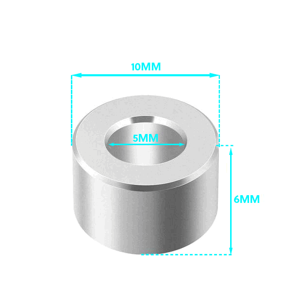 Advanc3D Aluminium Abstandhalter f&uuml;r M5 Schrauben H&ouml;he 6mm passend f&uuml;r Openbuilds detail