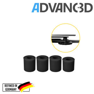 Advanc3D Black silikone dæmpere for en mere stabil varmeseng