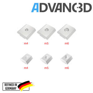 Advanc3D Nutenstein M3 T-Nuts Square Nut 20 Profile (European Standard) x10 stk seite