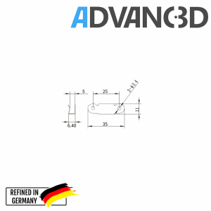 Advanc3D 4x Heizbett Klammer Build Platform Glass Retainer Back f&uuml;r Ultimaker Ender A10
