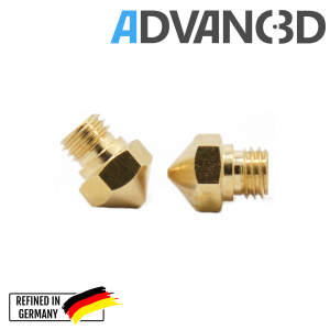 Advanc3D MK10 Nozzle aus Messing CuZn37 in 0.4mm für 1.75mm Filament M7 detail