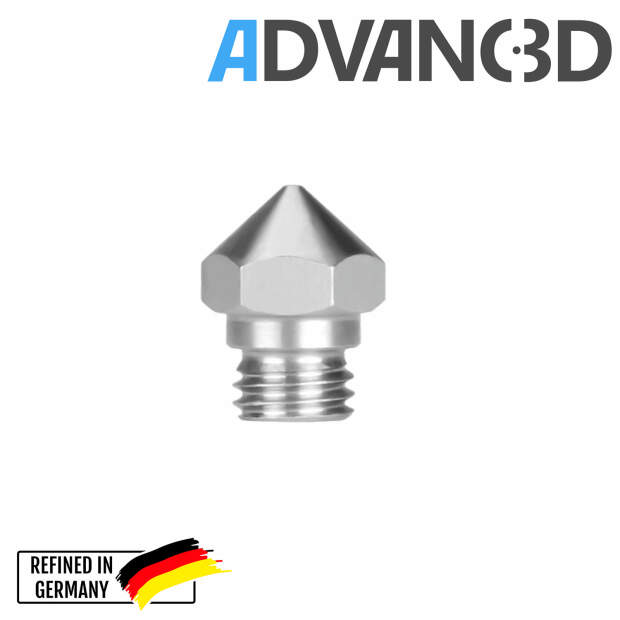 Advanc3D MK10 Nozzle aus Edelstahl X 8 CrNiS 18 9 in 0.4mm für 1.75mm Filament detail