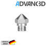 Advanc3D MK10 Nozzle aus Edelstahl X 8 CrNiS 18 9 in 0.4mm f&uuml;r 1.75mm Filament vorne