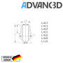 Advanc3D MK10 Nozzle aus Edelstahl X 8 CrNiS 18 9 in 0.4mm f&uuml;r 1.75mm Filament detail