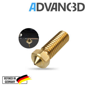Advanc3D DaVolcano Nozzle aus Messing CuZn37 in 0.6mm f&uuml;r 1.75mm Filament detail