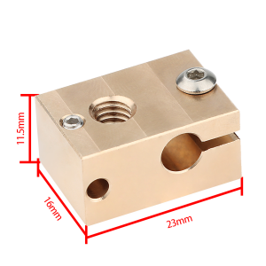 Advanc3D brass heating block in V6 style with with PT100...