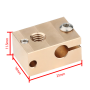 Advanc3D brass heating block in V6 style with with PT100 bracket