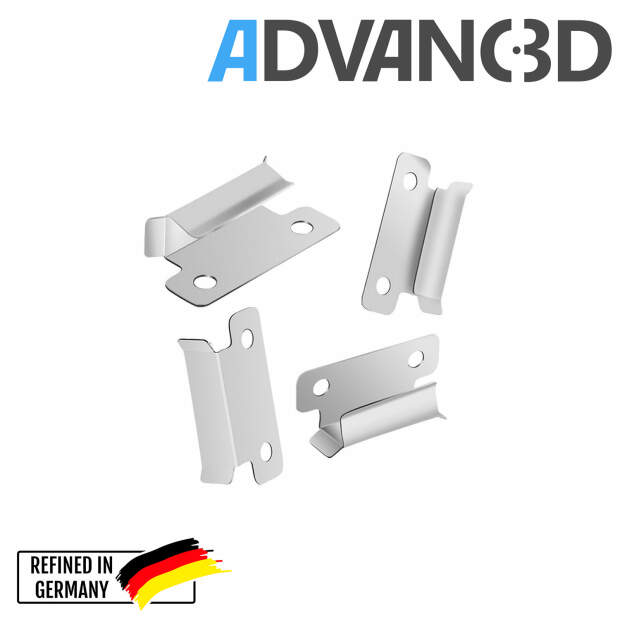 Advanc3D 4x Heizbett Klammer lang Build Platform Glass Retainer Back f&uuml;r Ultimaker Ender A10 seite