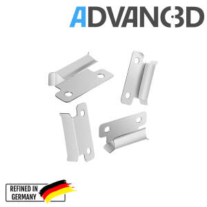 Advanc3D 4x Heizbett Klammer lang Build Platform Glass Retainer Back f&uuml;r Ultimaker Ender A10 vorne