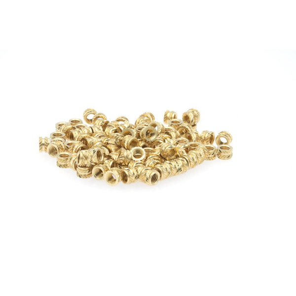 Advanc3D M4*4mm Gewindeeins&auml;tze f&uuml;r 3D Druck Bauteile im100er Set vorne