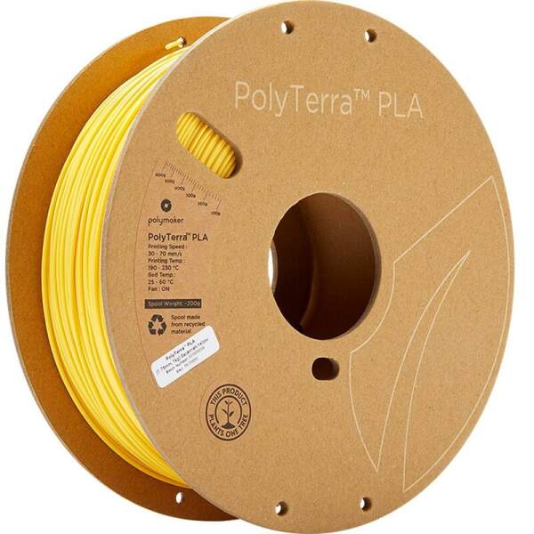 Polymaker PolyTerra PLA Filament 1,75 mm 1.000 g Gelb vorne