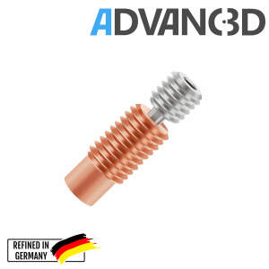 Advanc3D V6 Titanium Koperen Keelschroef M6 M7*22mm/1.75mm Alle Metaal