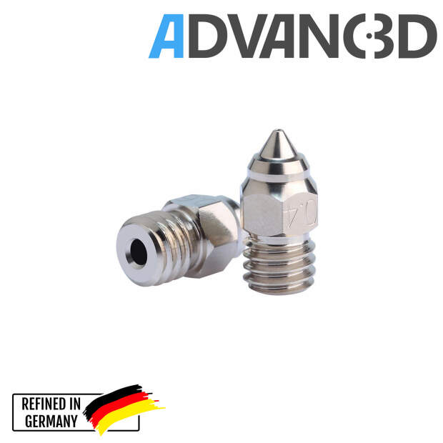 Advanc3D Chromium Nozzle f&uuml;r 1.75mm Filament vorne