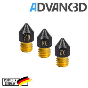 Advanc3D MK7 Teflon Nozzle f&uuml;r 1.75mm Filament vorne