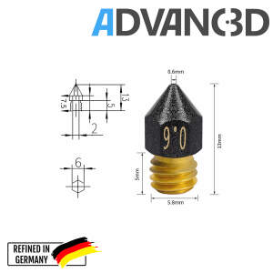 Advanc3D MK7 Teflon Nozzle für 1.75mm Filament seite