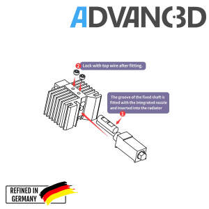 Advanc3D Hotend med udskiftelig sokkel til Bambulab X1 X1 X1c P1P