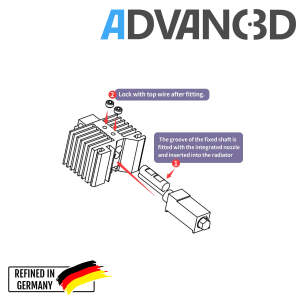 Advanc3D Hotend with changeable socket for Bambulab X1 X1c P1P