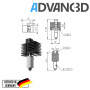 Advanc3D Hotend med udskiftelig sokkel til Bambulab X1 X1 X1c P1P