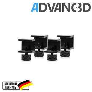 Advanced Heizbettclip Aluminium eloxiert mit R&auml;ndelschraube 4er Set seite