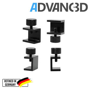 Geavanceerde verwarmingsbed clip aluminium geanodiseerd met rondel schroef set van 4