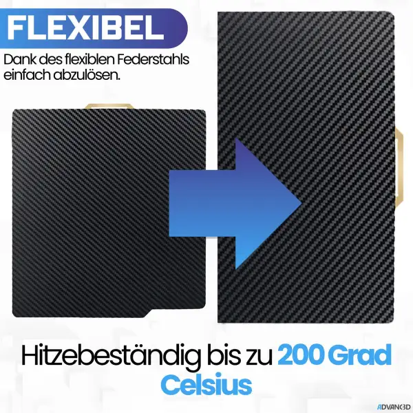 Advanc3D Flexible Druckplatte mit PET und PEI Schicht...