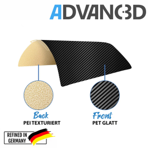Advanc3D Flexible Druckplatte mit PEO und PEI Schicht für Bambulab X1 X1C P1P vorne