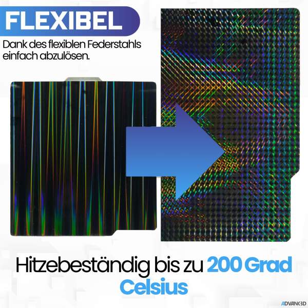 Wefuit 3D-Drucker Bauplatte H1H Für Bambu Lab A1/X1C/P1P & Mehr – 257x257 Mm, Doppelseitig Flexibel, Mit Lichtstrahl- Und Phantom-Muster