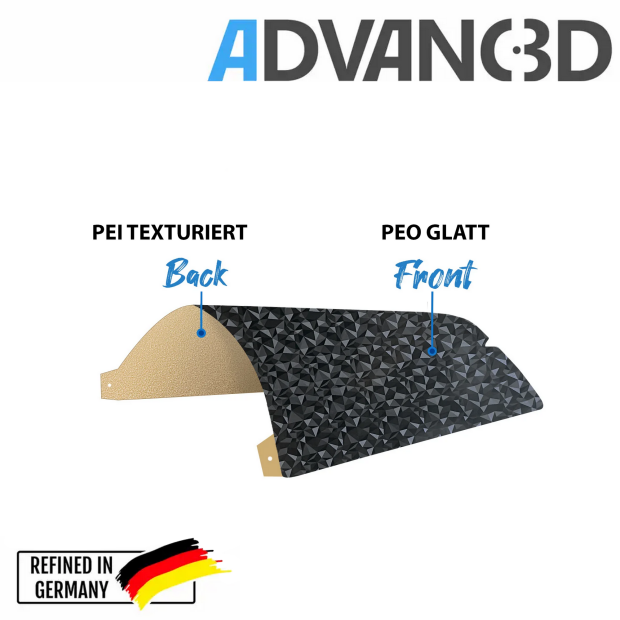 Advanc3D Fleksibel printplade med PEO- og PEI-lag til Prusa Mk3 Mk4 3D-printer