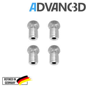 Advanc3D V6 Style Nozzle aus gehärteter Stahl  C15 in 0.4mm für 1.75mm Filament seite