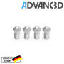 Advanc3D V6-tyylinen suutin karkaistusta teräksestä C15 0,4 mm:n paksuudella 1,75 mm:n filamentille.