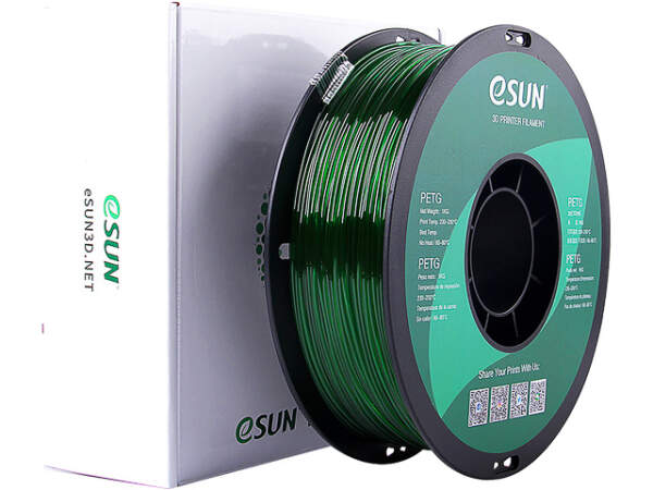 eSUN PETG 1,75mm Grün 1kg 3D Druck Filament für präzise Druckergebnisse