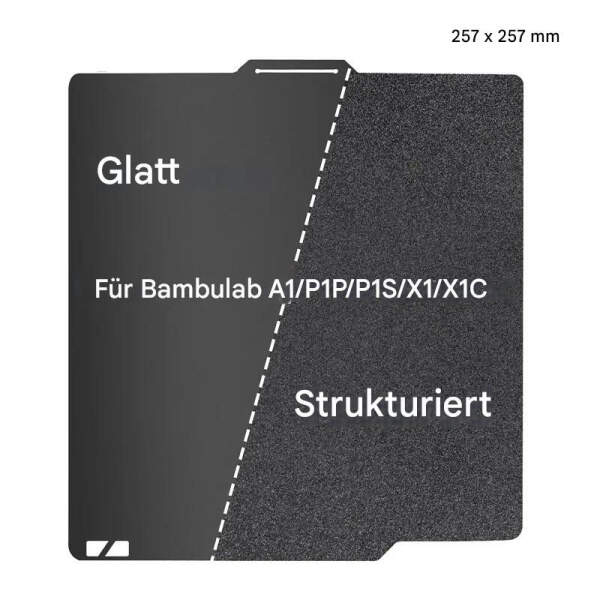 Advanc3D Flexible Druckplatte mit PEI Schicht für Bambu Lab A1 P1 X1