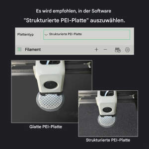 Advanc3D Flexible Druckplatte mit PEI Schicht für Bambu Lab A1 P1 X1