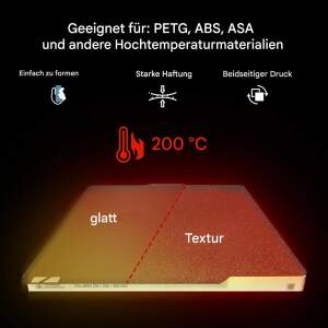Advanc3D Flexible Druckplatte mit PEI Schicht für Bambu Lab A1 P1 X1