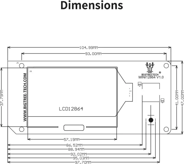 BigTreeTech Mini 12864 LCD Display mit RGB Beleuchtung