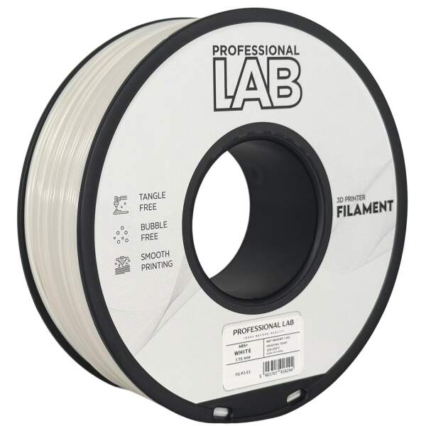 ABS+ ABS Plus Weiß Robust FDM 3D Drucker Filament 1,75mm 1kg Prof. Lab Rolle