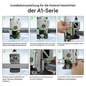 Advanc3D Hotend Kit für Bambu Lab A1 & A1 mini 3D Drucker Heater + Sensor