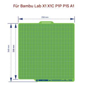 Advanc3D Cool Plate Druckplatte Bambu Lab X1 X1C P1S P1P A1 PLA 3D Drucker