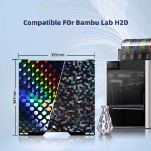 Advanc3D Federstahl Druckplatte PEG beidseitig 347x355 Bambu Lab H2D 3D Drucker