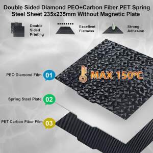 Advanc3D Federstahl Druckplatte PEO PET 235x235 für Creality K1 Ender 3 S1 Pro