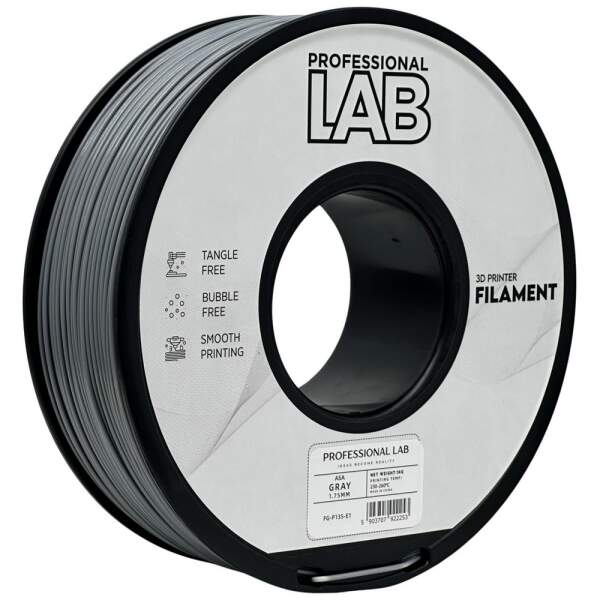 ASA Grau Robust FDM 3D Drucker Filament 1,75mm 1kg Prof. Lab Rolle