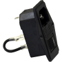 Advanc3D Kaltgeräte Einbaubuchse mit Schalter 10A 250V und Wechselsicherung 3D Drucker seite